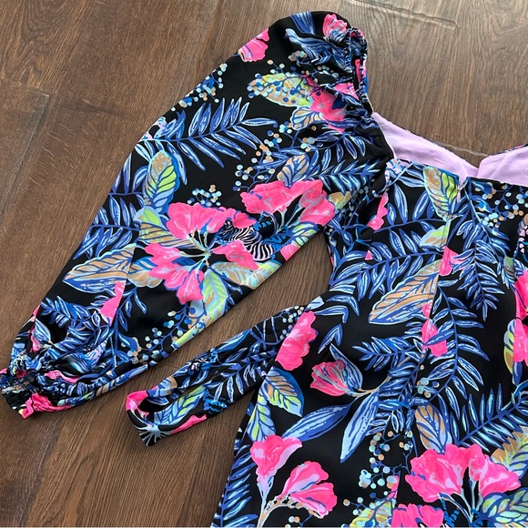 Lilly Pulitzer Lila Long Sleeve Dress Onyx Earned Stripes - Picture 13 of 16